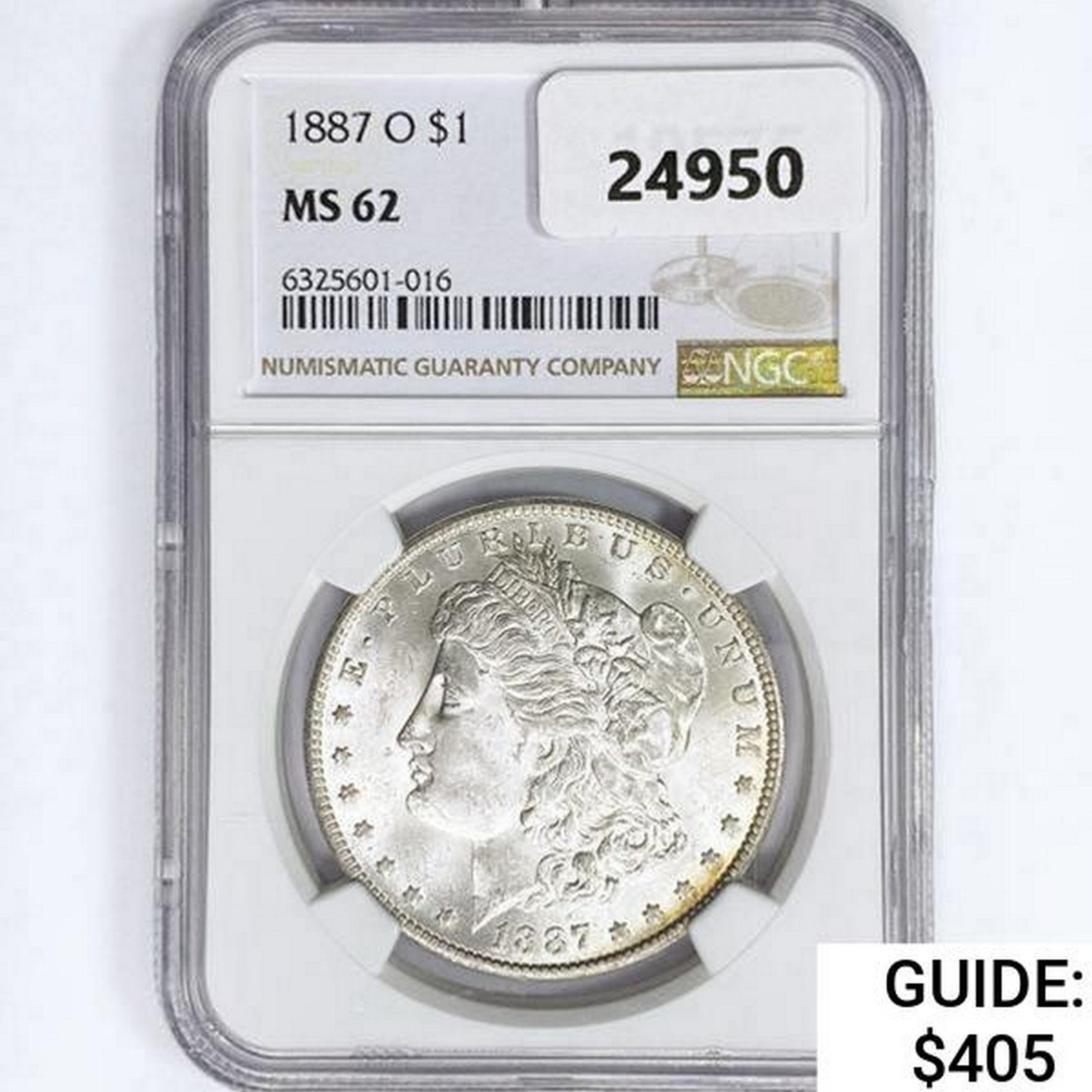 1887-O Morgan Silver Dollar NGC MS62