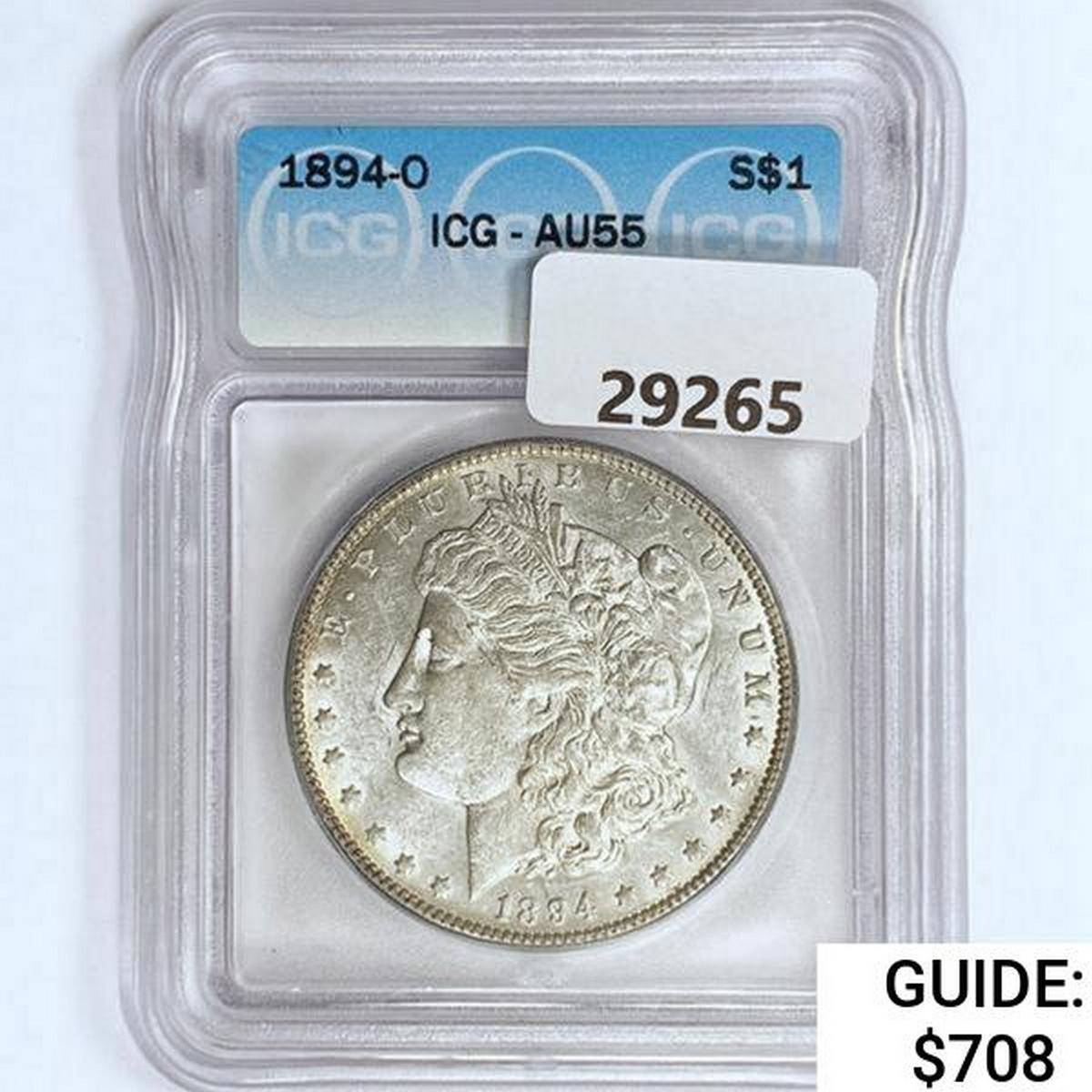 1894-O Morgan Silver Dollar ICG AU55