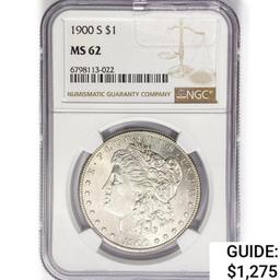 1900-S Morgan Silver Dollar NGC MS62