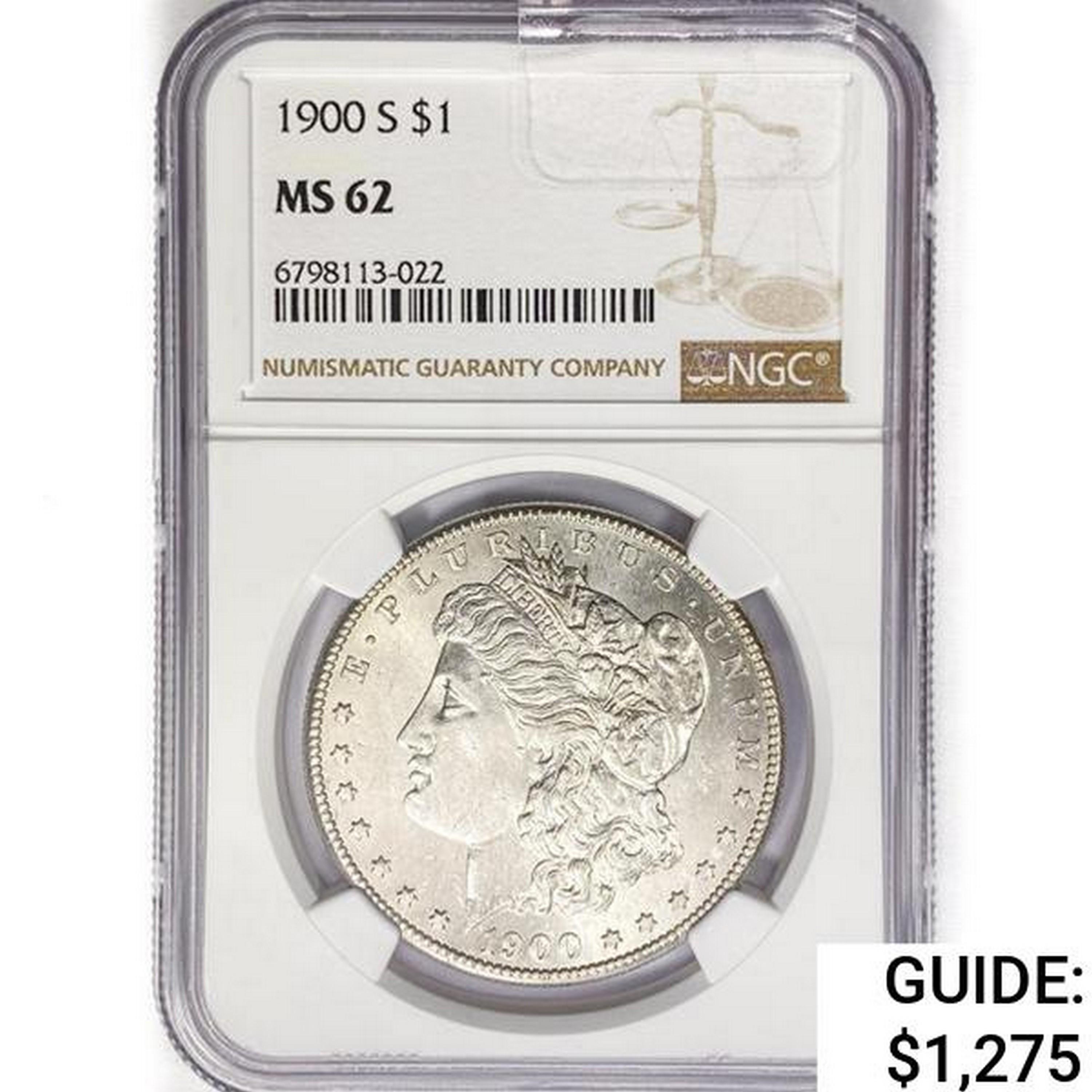 1900-S Morgan Silver Dollar NGC MS62