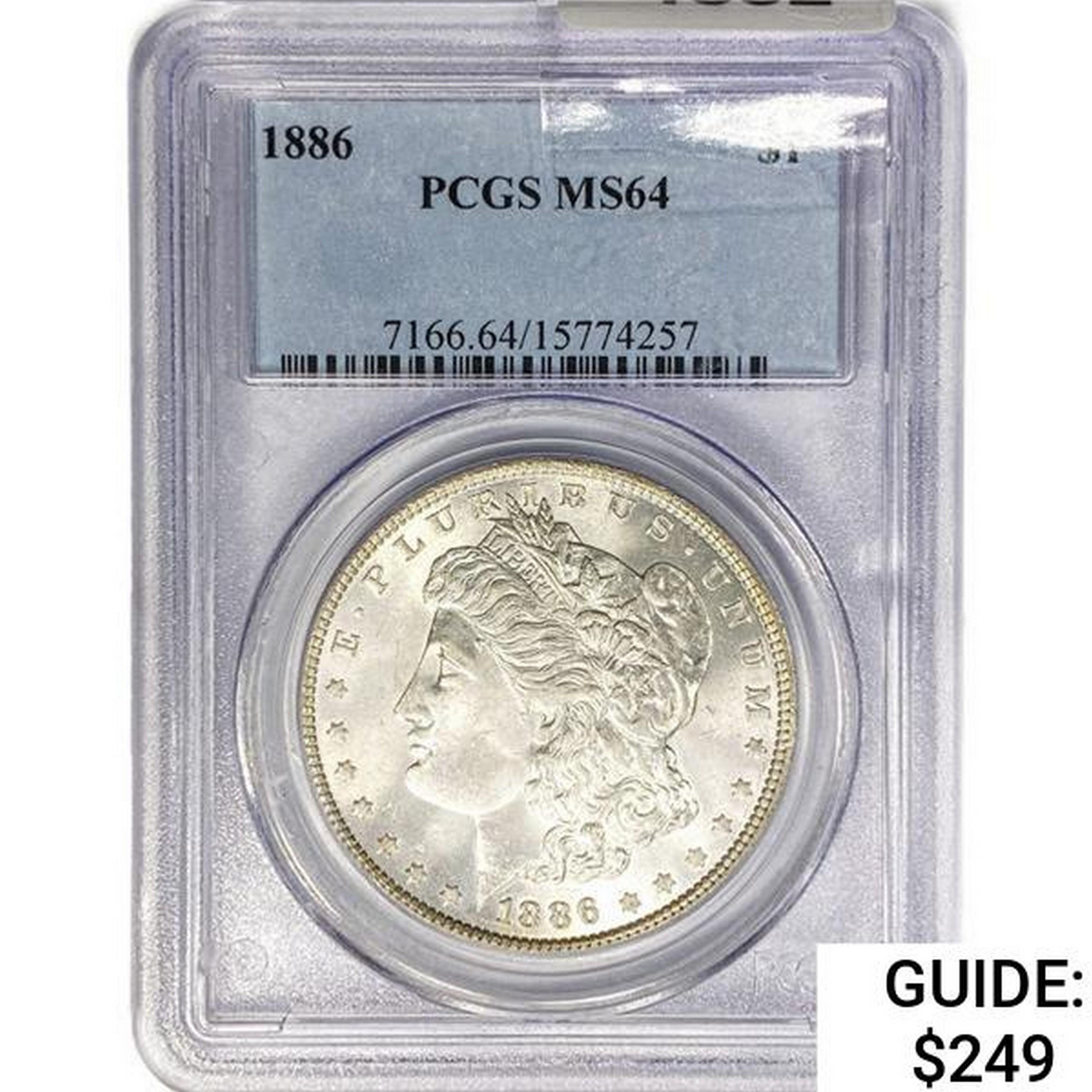 1886 Morgan Silver Dollar PCGS MS64