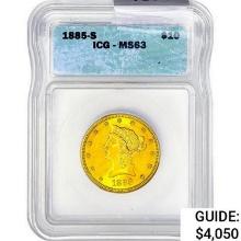 1885-S $10 Gold Eagle ICG MS63