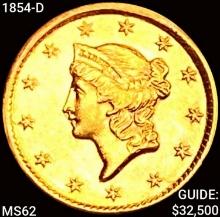 1854-D Rare Gold Dollar UNCIRCULATED