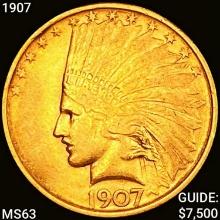 1907 $10 Gold Eagle CHOICE BU