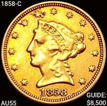 1858-C $2.50 Gold Quarter Eagle