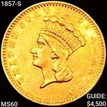 1857-S Rare Gold Dollar UNCIRCULATED