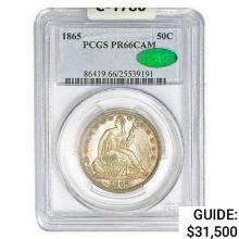 1865 CAC Seated Liberty Half Dollar PCGS PR66 CAM