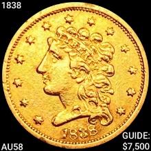 1838 $2.50 Gold Quarter Eagle CHOICE AU