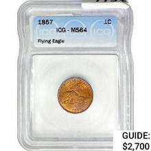 1857 Flying Eagle Cent ICG MS64