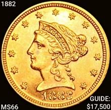 1882 $2.50 Gold Quarter Eagle GEM BU