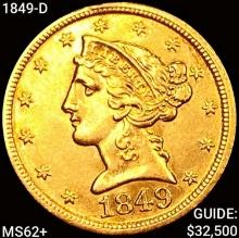 1849-D $5 Gold Half Eagle