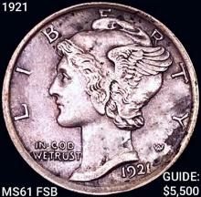 1921 Mercury Dime UNCIRCULATED FSB