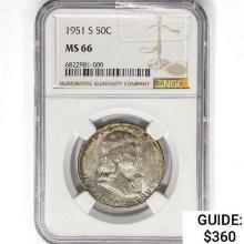 1951-S Franklin Half Dollar NGC MS66