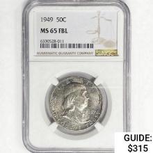 1949 Franklin Half Dollar NGC MS65 FBL