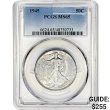 1945 Walking Liberty Half Dollar PCGS MS65