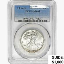 1936-D Walking Liberty Half Dollar PCGS MS65