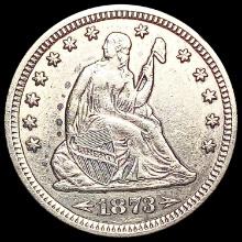 1873 Arws Seated Liberty Quarter CLOSELY UNCIRCULA