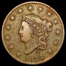 1824 Coronet Head Large Cent NICELY CIRCULATED