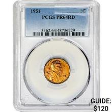 1951 Wheat Cent PCGS PR64 RD