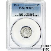 1940 Mercury Silver Dime PCGS MS66 FB