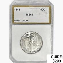 1945 Walking Liberty Half Dollar PCI MS66