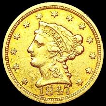 1847-O $2.50 Gold Quarter Eagle NEARLY UNCIRCULATE