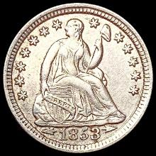 1853 Arws Seated Liberty Half Dime CLOSELY UNCIRCU