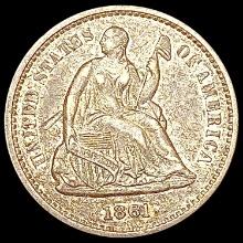 1861 Seated Liberty Half Dime CLOSELY UNCIRCULATED