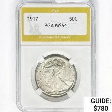 1917 Walking Liberty Half Dollar PGA MS64