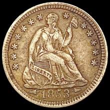 1853 Arws Seated Liberty Half Dime CLOSELY UNCIRCU