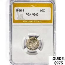 1920-S Mercury Silver Dime PGA MS63