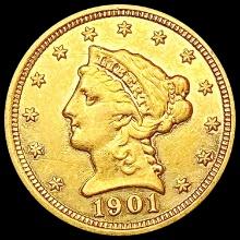 1901 $2.50 Gold Quarter Eagle CLOSELY UNCIRCULATED