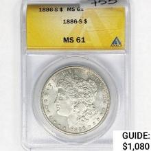 1886-S Morgan Silver Dollar ANACS MS61