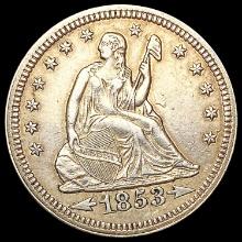 1853 A+R Seated Liberty Quarter CLOSELY UNCIRCULAT