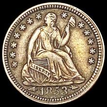 1853 Arws Seated Liberty Half Dime CLOSELY UNCIRCU