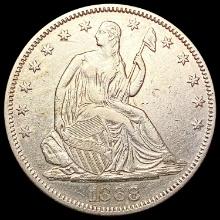 1868 Seated Liberty Half Dollar CLOSELY UNCIRCULAT