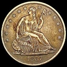 1867-S Seated Liberty Half Dollar CLOSELY UNCIRCUL