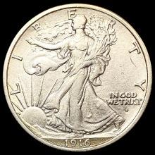 1916-D Walking Liberty Half Dollar CLOSELY UNCIRCU