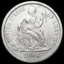 1864-S Seated Liberty Dime NEARLY UNCIRCULATED