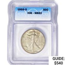 1935-D Walking Liberty Half Dollar ICG MS62