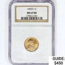 1958-D Wheat Cent NGC MS67 RD