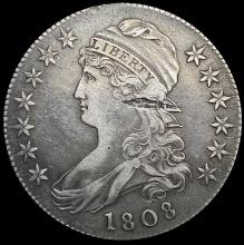 1808 Capped Bust Half Dollar NEARLY UNCIRCULATED