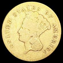 1856-S $3 Gold Piece NICELY CIRCULATED