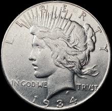 1934-S Silver Peace Dollar CLOSELY UNCIRCULATED