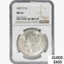 1887-O Morgan Silver Dollar NGC MS62