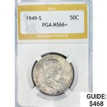 1949-S Franklin Half Dollar PGA MS66+