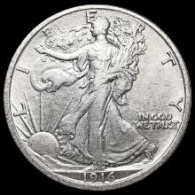 1916 Walking Liberty Half Dollar CLOSELY UNCIRCULA