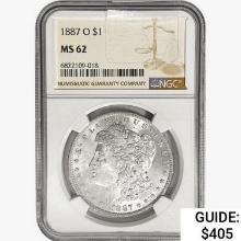 1887-O Morgan Silver Dollar NGC MS62