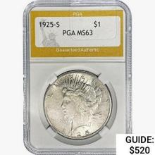 1925-S Silver Peace Dollar PGA MS63