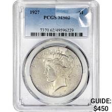 1927 Silver Peace Dollar PCGS MS62